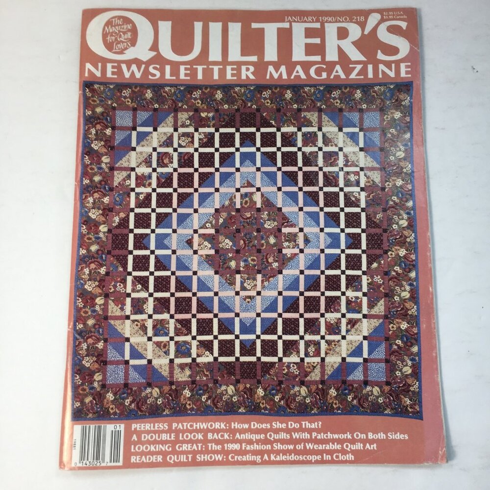 Quilters Newsletter Magazine January 1990 Issue 218 Patterns Tips Techniques